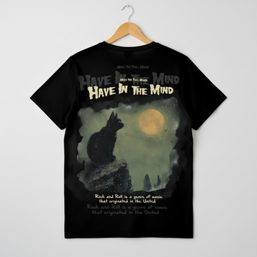 "Miss The Full Moon" Black Cat Back Tee