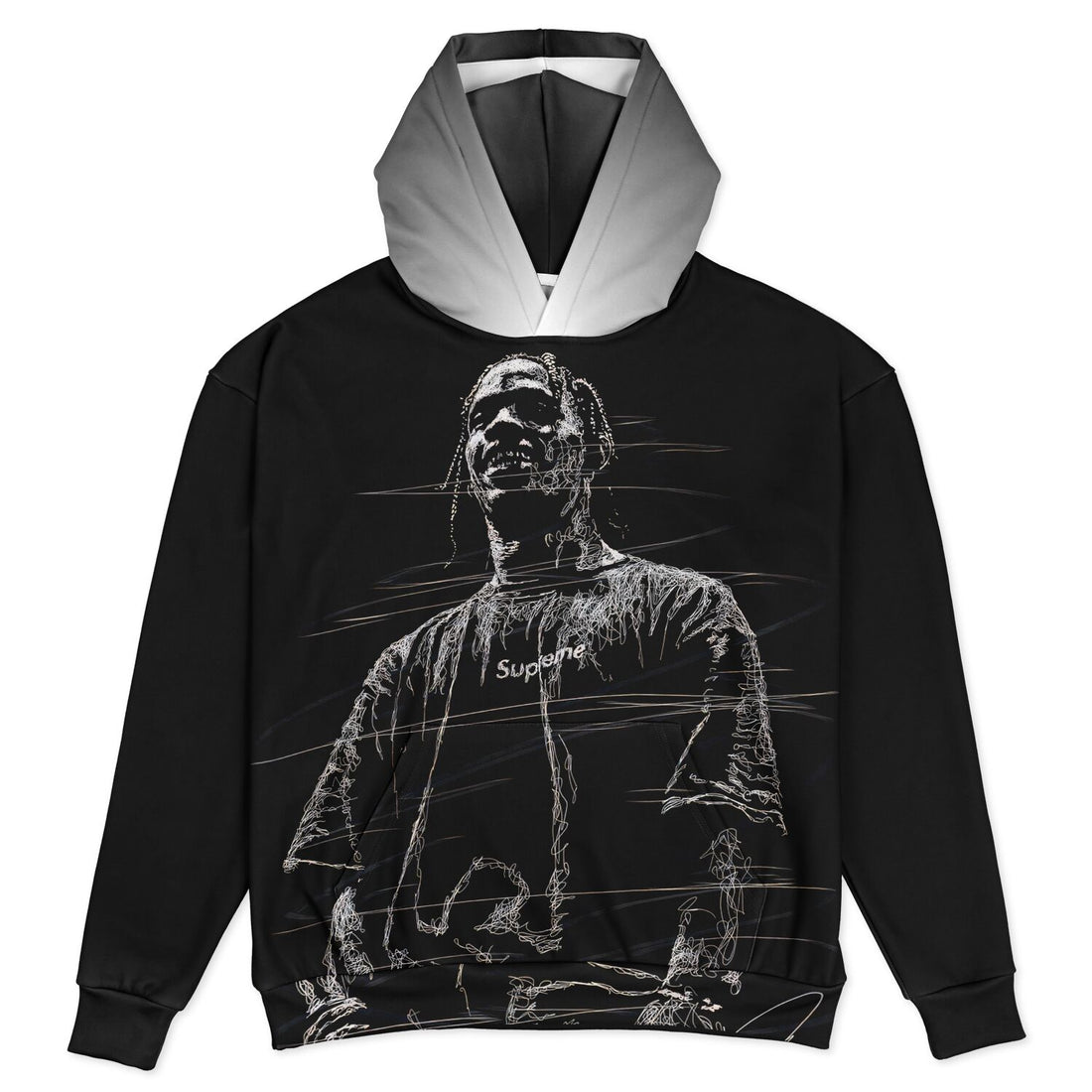 OUT OF THIS WORLD Black Graphic Heavyweight Oversized Hoodie | Travis Scott Style