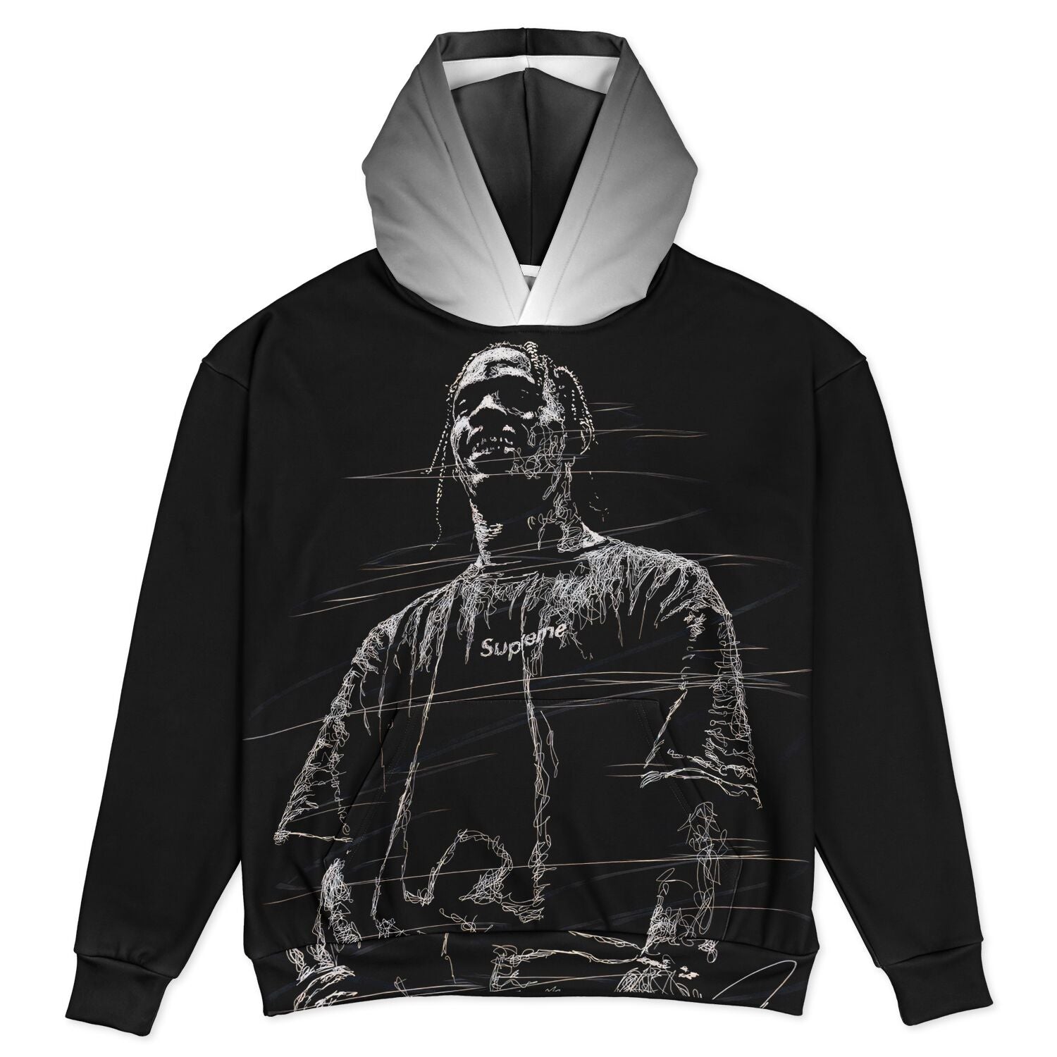 OUT OF THIS WORLD Black Graphic Heavyweight Oversized Hoodie | Travis Scott Style