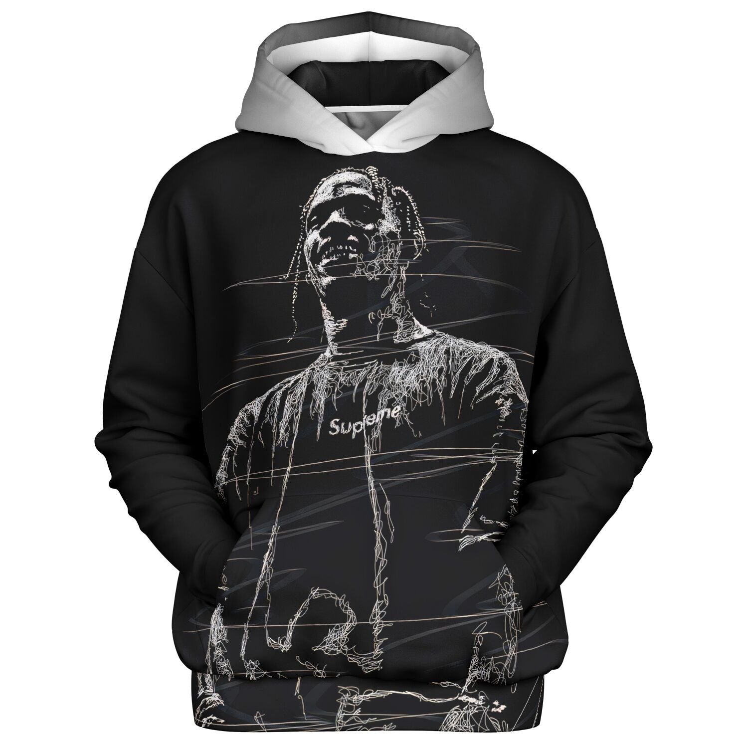 OUT OF THIS WORLD Black Graphic Heavyweight Oversized Hoodie | Travis Scott Style