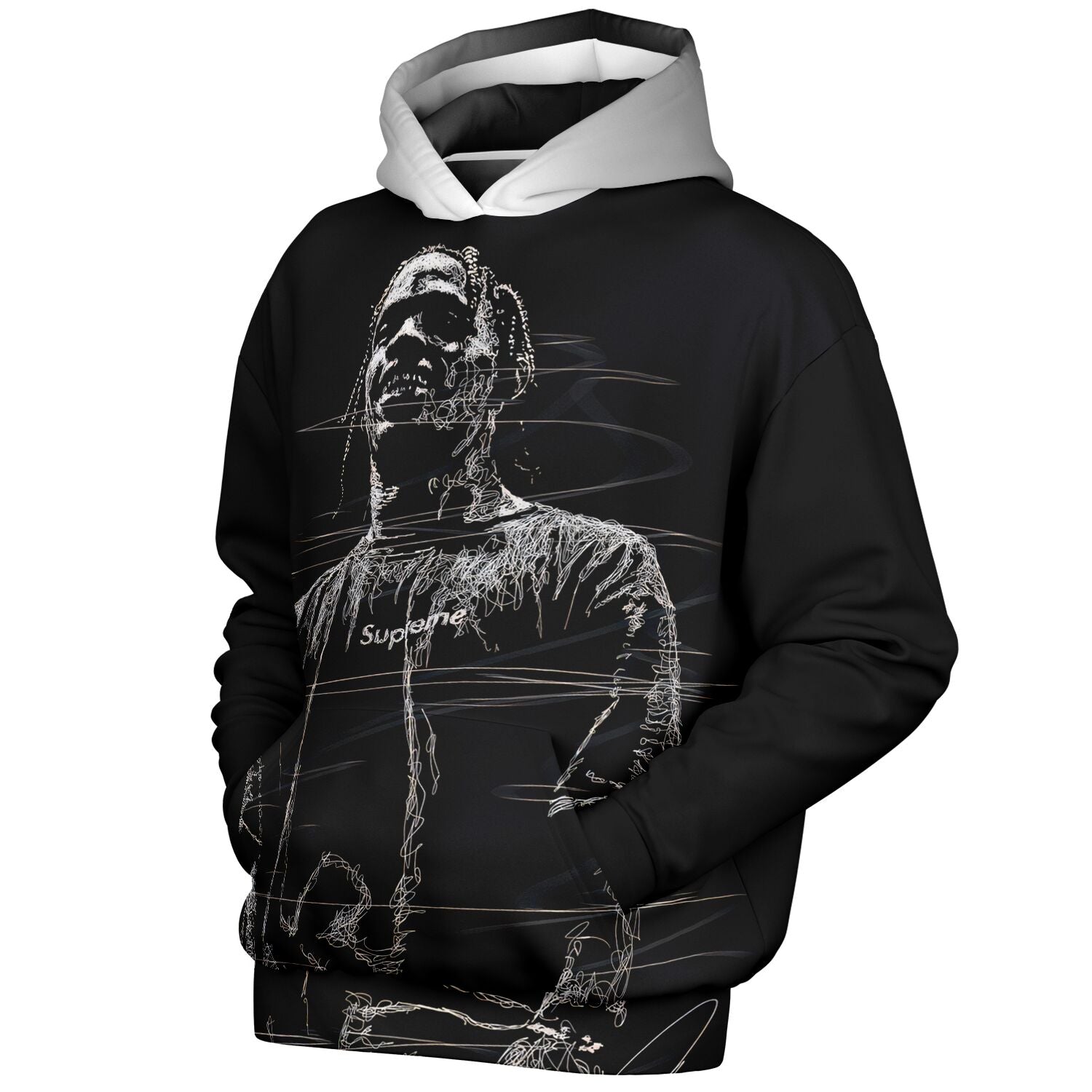 OUT OF THIS WORLD Black Graphic Heavyweight Oversized Hoodie | Travis Scott Style